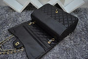 Chanel Black Lambskin Leather Flap Bag With Gold / Silver Hardware Size 33cm  - 3