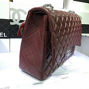 Chanel Maroon Red Lambskin Leather Flap Bag With Gold / Silver Hardware Size 33cm - 6