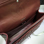 Chanel Maroon Red Lambskin Leather Flap Bag With Gold / Silver Hardware Size 33cm - 5