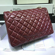 Chanel Maroon Red Lambskin Leather Flap Bag With Gold / Silver Hardware Size 33cm - 4