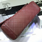 Chanel Maroon Red Lambskin Leather Flap Bag With Gold / Silver Hardware Size 33cm - 3