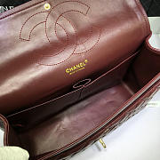 Chanel Maroon Red Lambskin Leather Flap Bag With Gold / Silver Hardware Size 33cm - 2