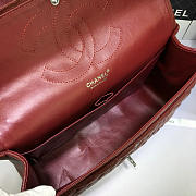 Chanel Maroon Red Calfskin Caviar Leather Flap Bag With Gold / Silver Hardware Size 33cm - 5