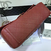 Chanel Maroon Red Calfskin Caviar Leather Flap Bag With Gold / Silver Hardware Size 33cm - 2