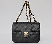 Chanel Black Caviar Leather Flap Bag With gold Hardware - 1