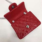 Chanel Lacquer skin red Shoulder bag with silver hardware Size 17cm - 5