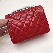 Chanel Lacquer skin red Shoulder bag with silver hardware Size 17cm - 4