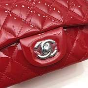 Chanel Lacquer skin red Shoulder bag with silver hardware Size 17cm - 3