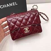 Chanel Lacquer skin burgundy Shoulder bag with gold hardware Size 17cm - 1