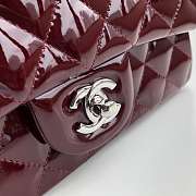 Chanel Lacquer skin burgundy Shoulder bag with silver hardware Size 20cm - 5