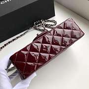 Chanel Lacquer skin burgundy Shoulder bag with silver hardware Size 20cm - 4