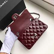 Chanel Lacquer skin burgundy Shoulder bag with silver hardware Size 20cm - 3