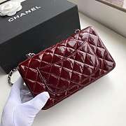 Chanel Lacquer skin burgundy Shoulder bag with silver hardware Size 20cm - 6