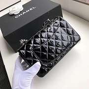 Chanel Lacquer skin black Shoulder bag with silver hardware Size 20cm - 5