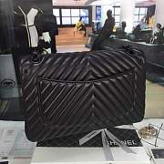 Chanel Lambskin Chevron Quilted 30cm Flap Black Bag with gun black metal - 5