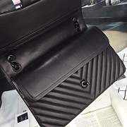 Chanel Lambskin Chevron Quilted 30cm Flap Black Bag with gun black metal - 4