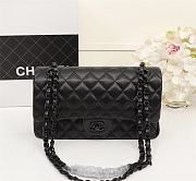 Forubags Chanel lambskin black flapbag with gun black metal - 1