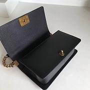 Forubags Chanel Caviar Chevron Quilted Medium Boy Black Bag With Retro gold  - 5