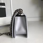Forubags Chanel Caviar Chevron Quilted Medium Boy Silver Bag With Retro silver - 2
