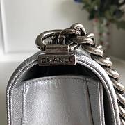 Forubags Chanel Caviar Chevron Quilted Medium Boy Silver Bag With Retro silver - 3