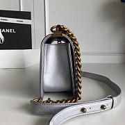 Forubags Chanel Caviar Chevron Quilted Medium Boy Silver Bag With Retro gold - 5