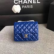 Forubags Chanel Mini Flap Blue Bag Lambskin Leather With Silver Hardware 17CM - 1