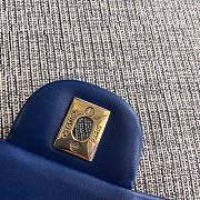 Forubags Chanel Mini Flap Blue Bag Lambskin Leather With Silver Hardware 17CM - 6