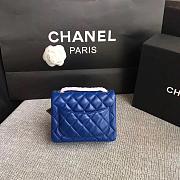 Forubags Chanel Mini Flap Blue Bag Lambskin Leather With Silver Hardware 17CM - 4