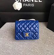 Forubags Chanel Mini Flap Blue Bag Lambskin Leather With Gold Hardware 17CM - 1