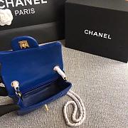 Forubags Chanel Mini Flap Blue Bag Lambskin Leather With Gold Hardware 17CM - 3