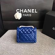 Forubags Chanel Mini Flap Blue Bag Lambskin Leather With Gold Hardware 17CM - 5