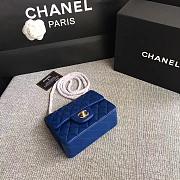 Forubags Chanel Mini Flap Blue Bag Lambskin Leather With Gold Hardware 17CM - 6