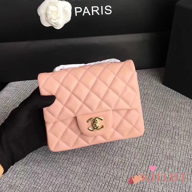 Forubags Chanel Mini Flap Pink Bag Lambskin Leather With Gold Hardware - 1