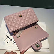 Chanel Classic Flap Bag Pink Lambskin Leather Gold Hardware 20cm - 5