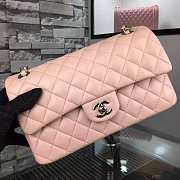 Chanel Pink Lambskin Leather Flap Bag With Gold&Silver Hardware 25cm - 5