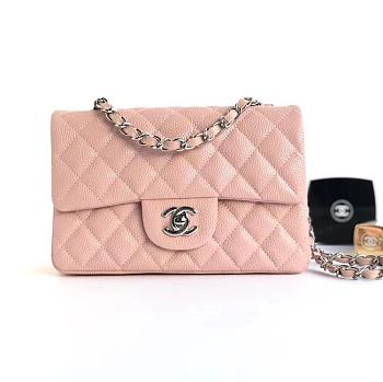 Forubags Chanel Classic Flap Bag Pink Caviar Leather Sliver&Gold Hardware 20cm