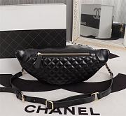 Chanel Front Pocket Waist Bag Black Quilted Calfskin leather - 3