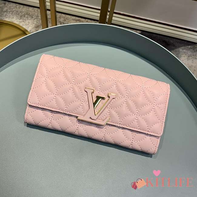 LOUIS VUITTON CAPUCINES WALLET PINK - 1