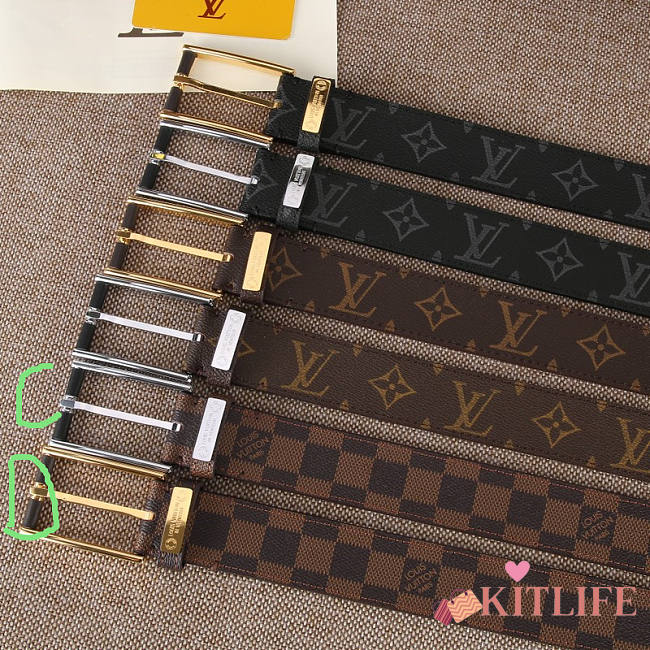 Forubags-7 Louis Vuitton belt with gold & silver hardware - 1