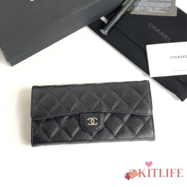 Chanel Wallet Caviar With Silver Hardware - 1