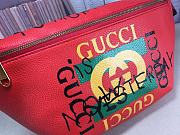 Forubags Gucci Red Leather With  Print Belt Bag - 2