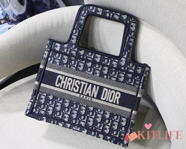 Forubags-14 Dior Colored Jacquard Canvas Book Tote 23x17x7cm - 1