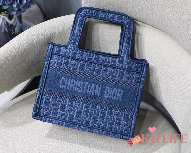 Forubags-15 Dior Mini Blue Book tote 23x17x7cm - 1