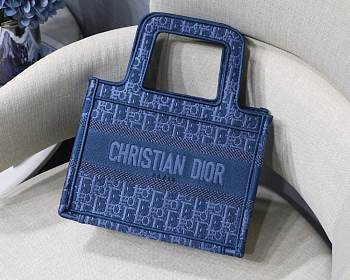 Forubags-15 Dior Mini Blue Book tote 23x17x7cm