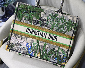 Forubags12 Dior Colored Jacquard Canvas Book Tote 42*32*5cm