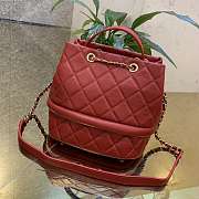 Forubags Chanel red Caviar calfskin bucket bag  - 5