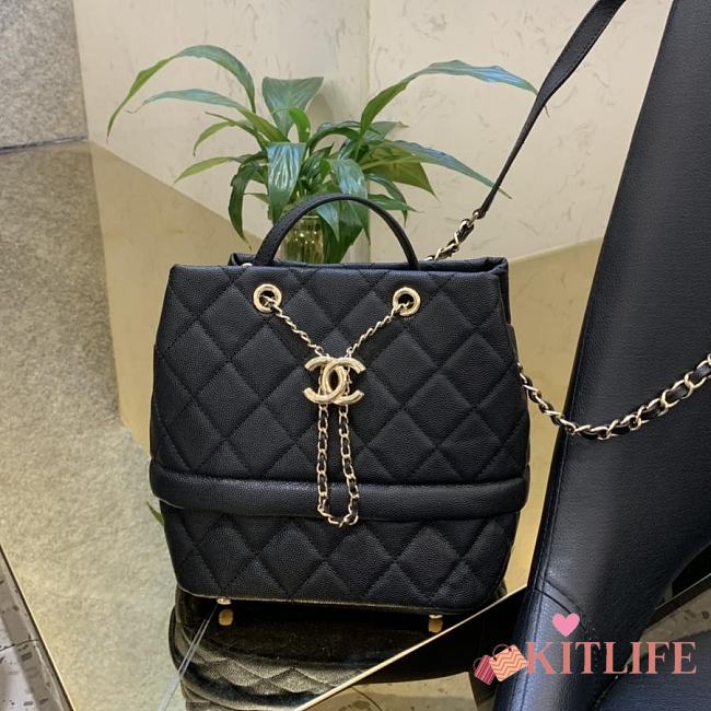 Forubags Chanel black Caviar calfskin bucket bag - 1