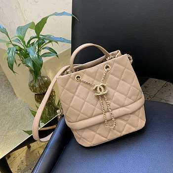 Forubags Chanel beige Caviar calfskin bucket bag