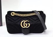 Forubags Gucci GG Marmont Black velvet mini bag 22x12.5x6cm - 1