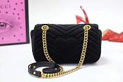 Forubags Gucci GG Marmont Black velvet mini bag 22x12.5x6cm - 5